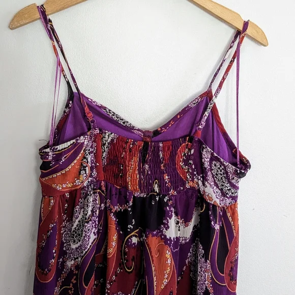 Paisley Bustier Maxi Dress, Plum purple and reds, Women's Size Medium - Picture 6 of 10